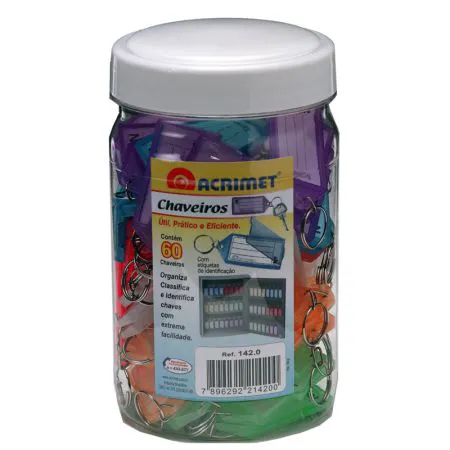 Chaveiro com etiqueta pote com 60 unidades - 142.0 - Acrimet
