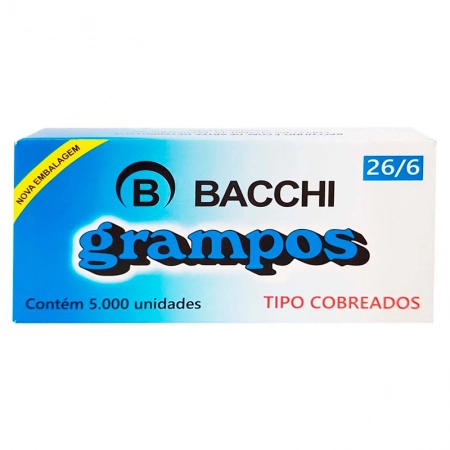 Grampo cobreado 26/6 - com 5000 unidades - Bacchi