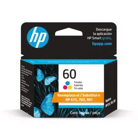 Cartucho HP 60 Original CC643WB cores p/  Deskjet F4224, F4480, F4580, D1660, Photosmart D110a