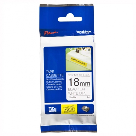 Fita para rotulador TZE241 Branca escrita Preto 18mm - Brother