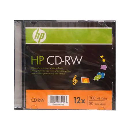 CD-RW regravável 700MB 80 minutos - slim - HP