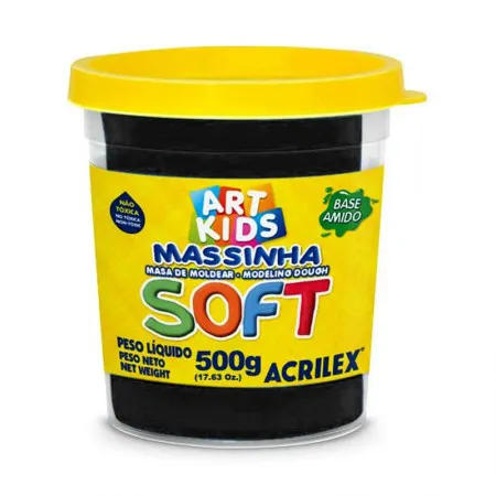 Massa de modelar Soft 500g - Preto - Acrilex