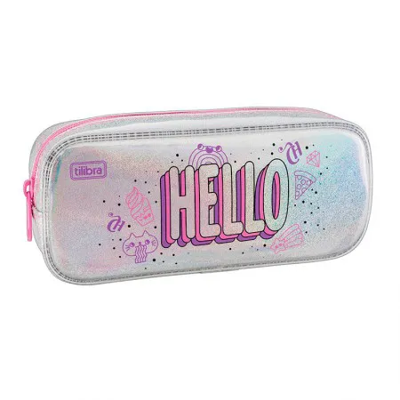 Estojo escolar grande com zíper - 241946 - Capricho Hello - Tilibra
