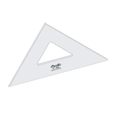 Esquadro acrílico 26cm x 45 graus sem escala 2526 - Trident