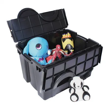 Caixa organizadora box alta C/trava preto OR08 56L São Bernardo