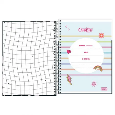 Caderno espiral capa dura 1/4 80 folhas Capricho Capa 4 - Tilibra	