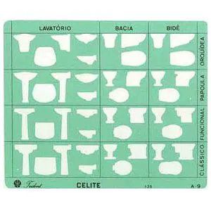 Gabarito arquitetura sanitários A-9 - Trident