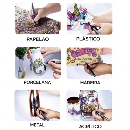 Pincel marcador permanente Marking Preto 971140 - Bic