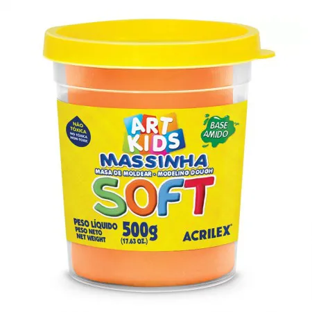 Massa de modelar Soft 500g - Laranja 105 - Acrilex
