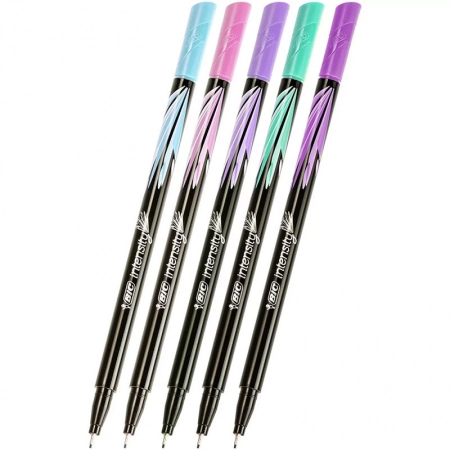 Caneta hidrográfica Intensity Ultra Fina Pastel 0.4mm com 5 unidades - Bic