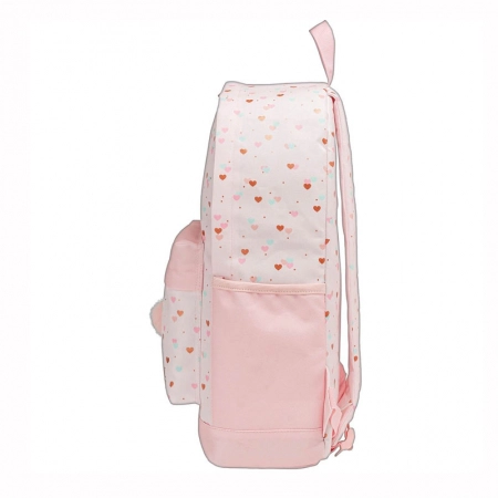 Mochila escolar grande sem roda - 339041 - Académie Coração Metalizado Rosa - Tilibra