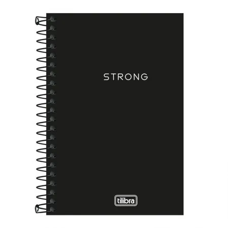 Caderneta capa plástica sem pauta 1/8 80 folhas Neon Preto - Tilibra