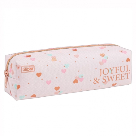 Estojo escolar com zíper - 338991 - Académie Coração Metalizado - Tilibra