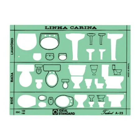 Gabarito arquitetura sanitários A-23 - Trident