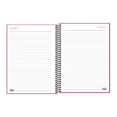 Caderno capa plástica universitário 1x1 80 folhas Neon Pink - Tilibra