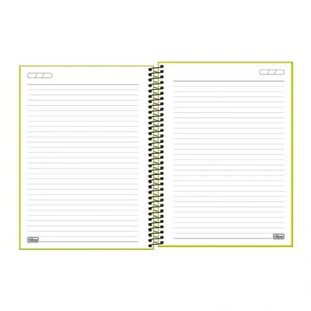 Caderno capa plástica universitário 10x1 160 folhas Neon Verde Limão - Tilibra