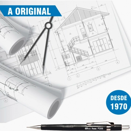 Lapiseira 0.7mm P207 - branca - Pentel