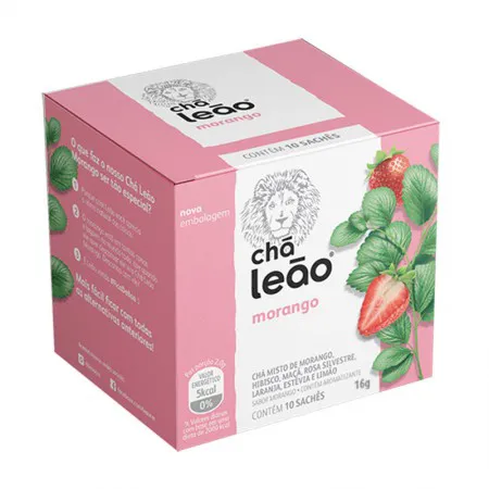 Chá de morango - com 10 unidades - Leão Fuze
