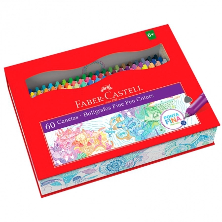 Caneta hidrográfica Fine Pen Colors 60 cores FPB/ES60ZF - Faber-Castell