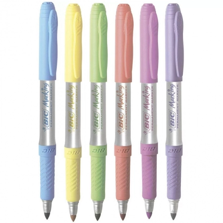 Pincel marcador permanente Marking Paradise Pastel com 6 cores 891855 - Bic