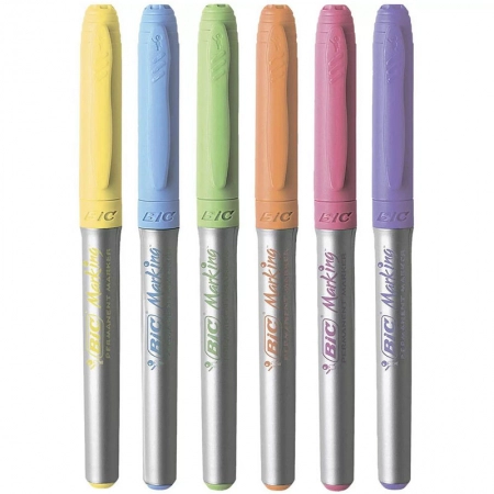 Pincel marcador permanente Marking Paradise Pastel com 6 cores 891855 - Bic