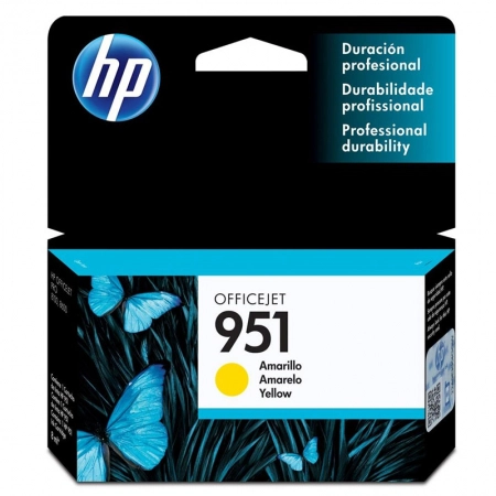 Cartucho HP 951 Original CN052A amarelo p/ Officejet Pro 8600, 8600 Plus, 8610, 8620, 276dw