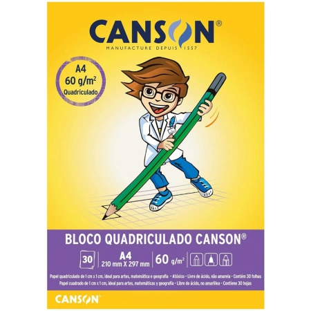 Bloco quadriculado A4 60g - com 30 folhas - Canson