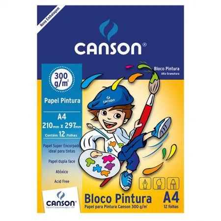 Bloco pintura A4 300g - com 12 folhas - 66667091 - Canson