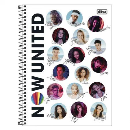 Caderno espiral capa dura universitário 1x1 80 folhas Now United - Capa 3 - Tilibra	